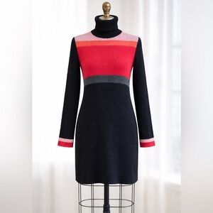 Free People Turtleneck color block Sweater Dress